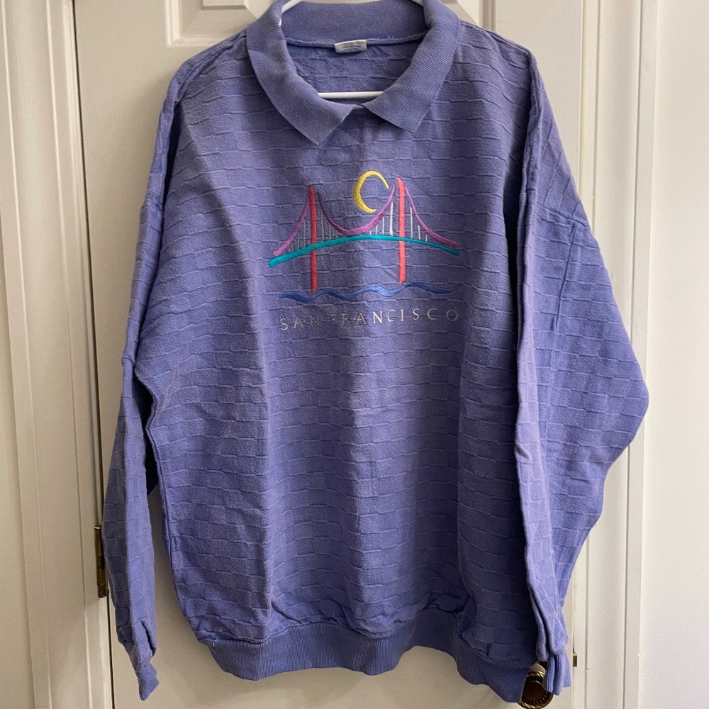 Vintage Crazy Shirt Hawaii San Francisco Purple Sweater